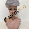 Kinky Afro gray  color full lace Toupee