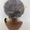 Kinky Afro gray  color full lace Toupee