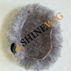 Kinky Afro gray  color full lace Toupee