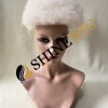 Kinky Afro white  color LACE AND PU Toupee