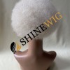 Kinky Afro white  color LACE AND PU Toupee