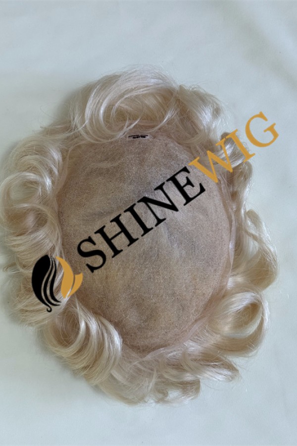 Golden Blonde 613  color full lace Toupee