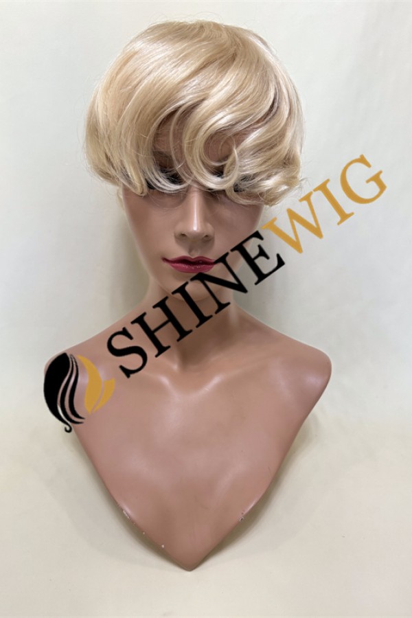 Golden Blonde 613  color full lace Toupee