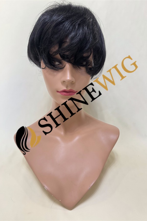 Jet black wavy pu and lace  Toupee