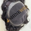 Natural black wavy pu and lace  Toupee