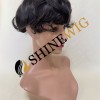 Natural black wavy pu and lace  Toupee