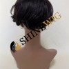 Natural black wavy pu and lace  Toupee