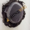 Dark Brown wavy pu and lace  Toupee