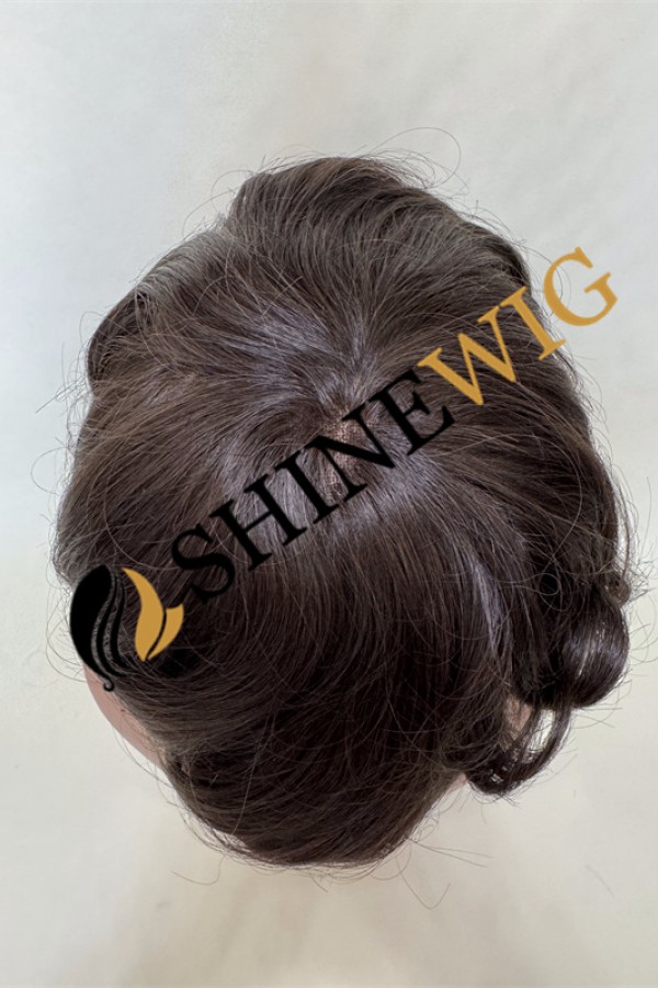 Brown wavy pu and lace  Toupee