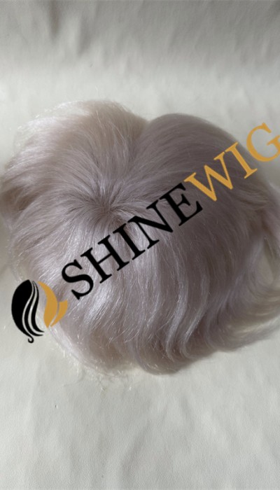 Silver white  straight full lace  Toupee