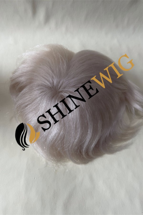 Silver white  straight full lace  Toupee