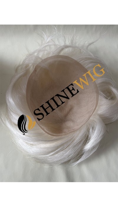 White  straight full lace  Toupee