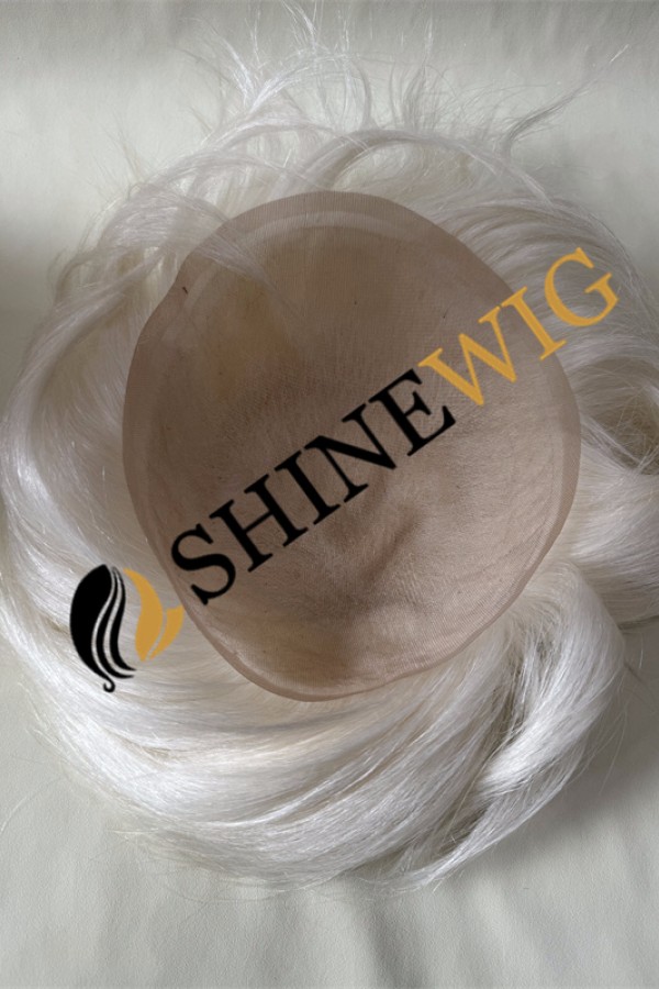 White  straight full lace  Toupee