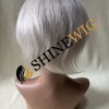 Ombre white color  straight mono and pu the lace  Toupee